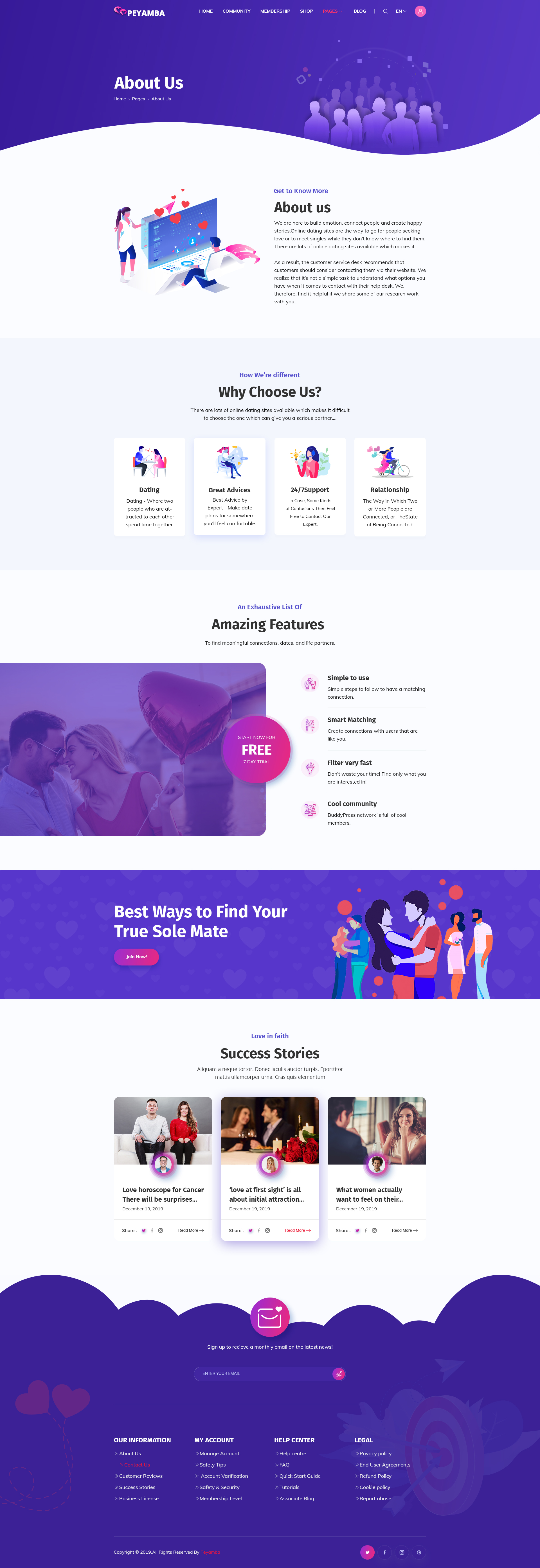 Peyamba - dating website template
